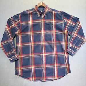 Twenty X Men's Blue Plaid Long Sleeve Button Up‎ Shirt Size XL